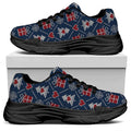 Christmas Gift Knitted Pattern Print Black Chunky Shoes
