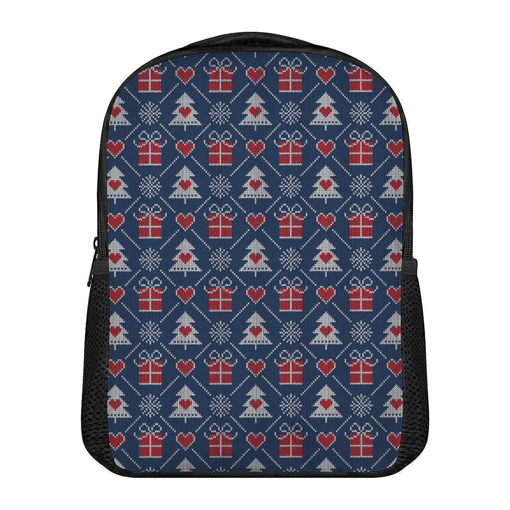 Christmas Gift Knitted Pattern Print Casual Backpack