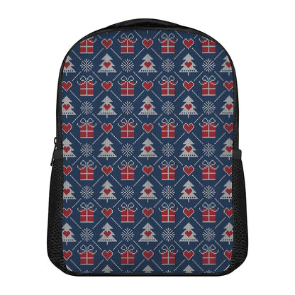 Christmas Gift Knitted Pattern Print Casual Backpack