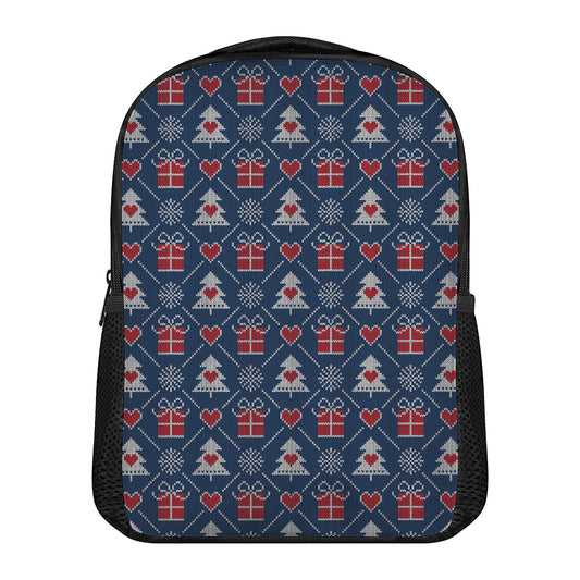 Christmas Gift Knitted Pattern Print Casual Backpack