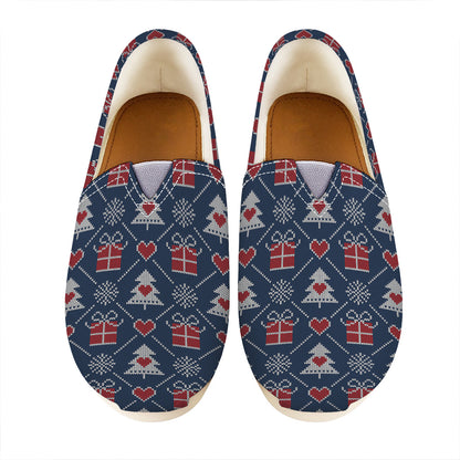 Christmas Gift Knitted Pattern Print Casual Shoes