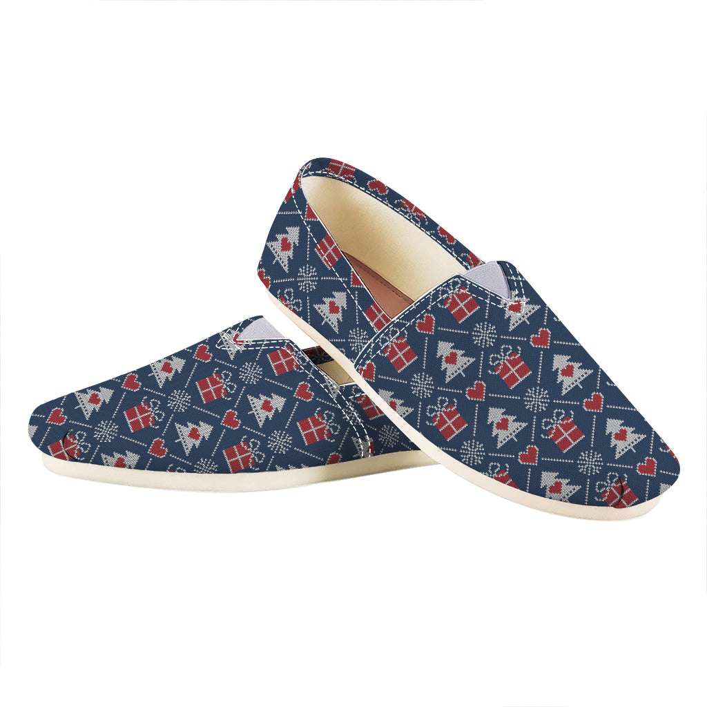 Christmas Gift Knitted Pattern Print Casual Shoes