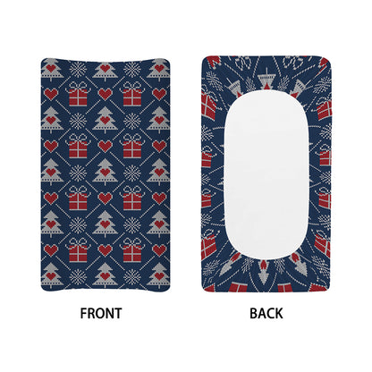 Christmas Gift Knitted Pattern Print Changing Pad Cover