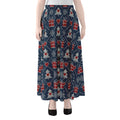 Christmas Gift Knitted Pattern Print Chiffon Maxi Skirt
