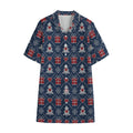 Christmas Gift Knitted Pattern Print Cotton Hawaiian Shirt
