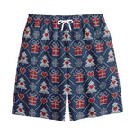 Christmas Gift Knitted Pattern Print Cotton Shorts