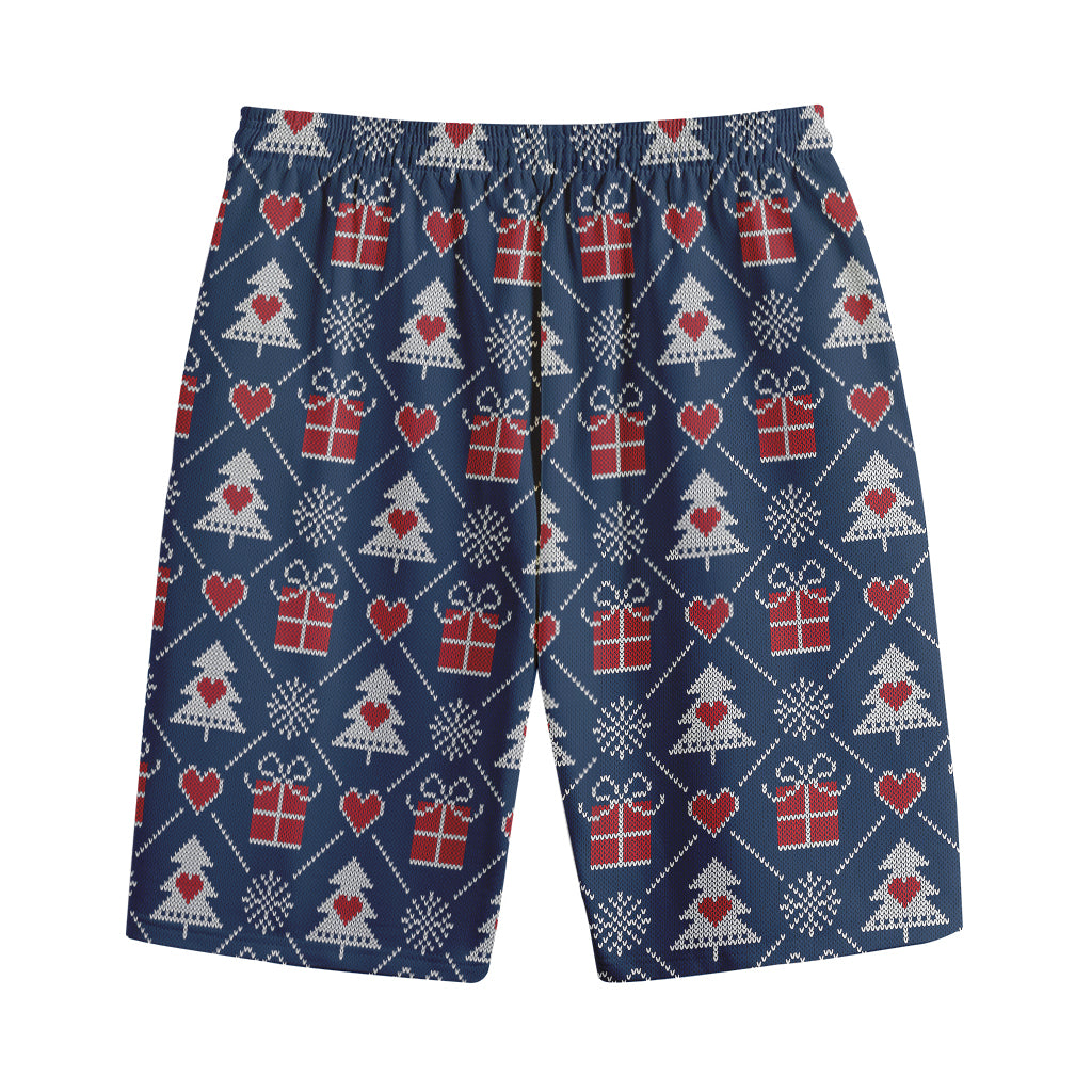 Christmas Gift Knitted Pattern Print Cotton Shorts