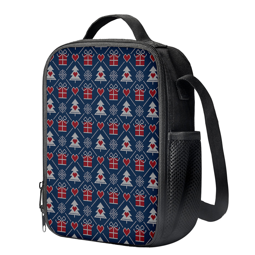 Christmas Gift Knitted Pattern Print Crossbody Lunch Bag