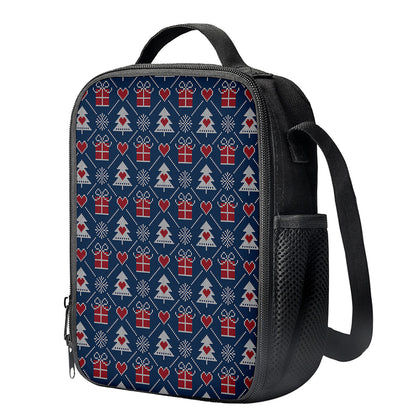 Christmas Gift Knitted Pattern Print Crossbody Lunch Bag
