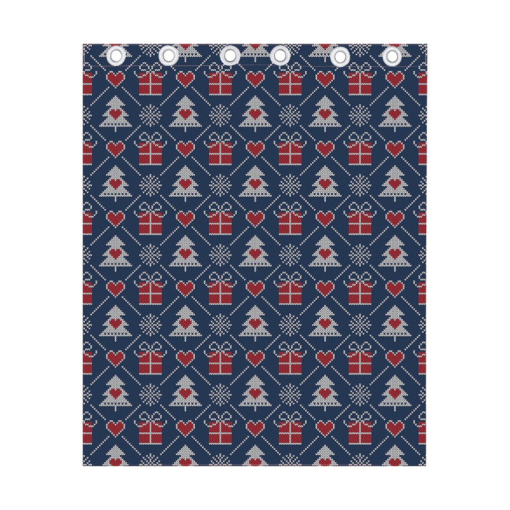 Christmas Gift Knitted Pattern Print Curtain
