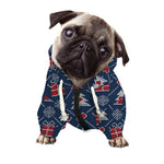 Christmas Gift Knitted Pattern Print Dog Zip Up Hoodie