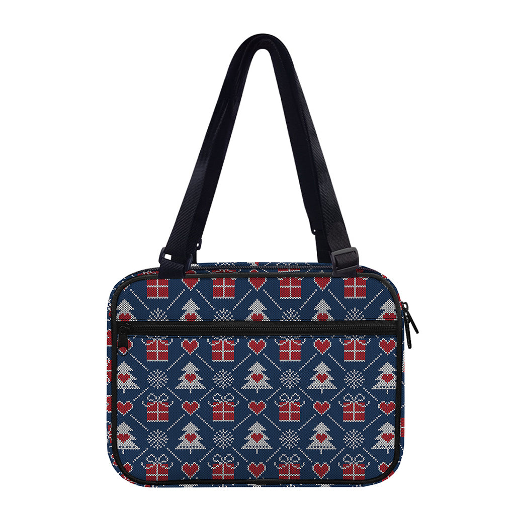 Christmas Gift Knitted Pattern Print Double Strap Bible Bag
