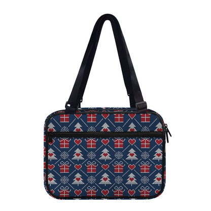 Christmas Gift Knitted Pattern Print Double Strap Bible Bag