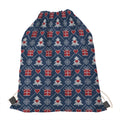 Christmas Gift Knitted Pattern Print Drawstring Bag