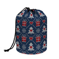 Christmas Gift Knitted Pattern Print Drawstring Makeup Bag