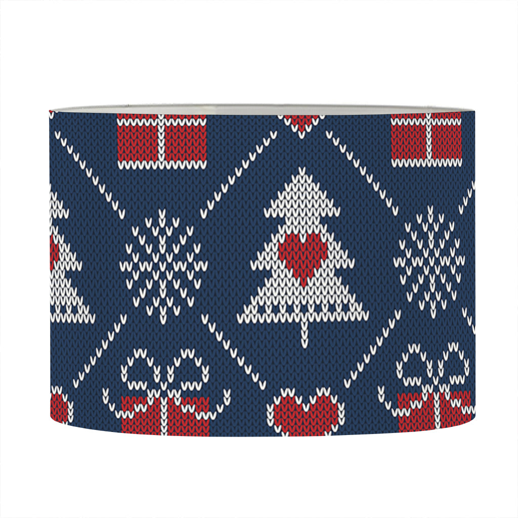 Christmas Gift Knitted Pattern Print Drum Lamp Shade
