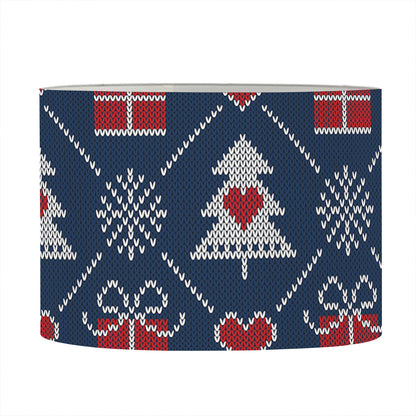 Christmas Gift Knitted Pattern Print Drum Lamp Shade