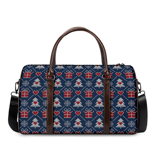 Christmas Gift Knitted Pattern Print Duffle Bag