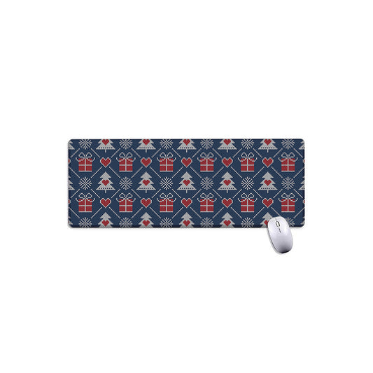 Christmas Gift Knitted Pattern Print Extended Mouse Pad