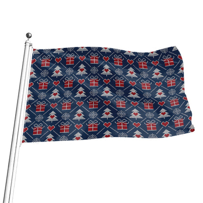 Christmas Gift Knitted Pattern Print Flag