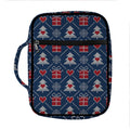 Christmas Gift Knitted Pattern Print Front Pocket Bible Bag