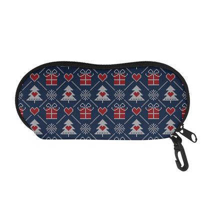 Christmas Gift Knitted Pattern Print Glasses Case