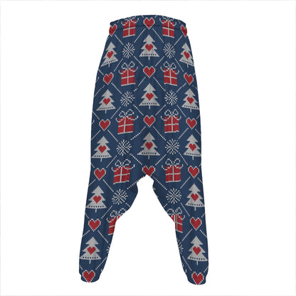 Christmas Gift Knitted Pattern Print Hammer Pants