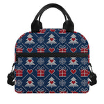 Christmas Gift Knitted Pattern Print Insulated Lunch Bag