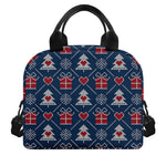 Christmas Gift Knitted Pattern Print Insulated Lunch Bag