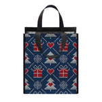 Christmas Gift Knitted Pattern Print Insulated Lunch Tote