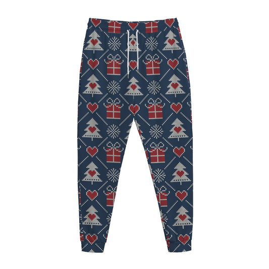 Christmas Gift Knitted Pattern Print Jogger Pants
