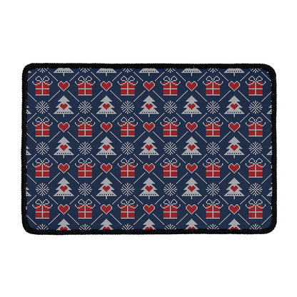 Christmas Gift Knitted Pattern Print Kitchen Mat