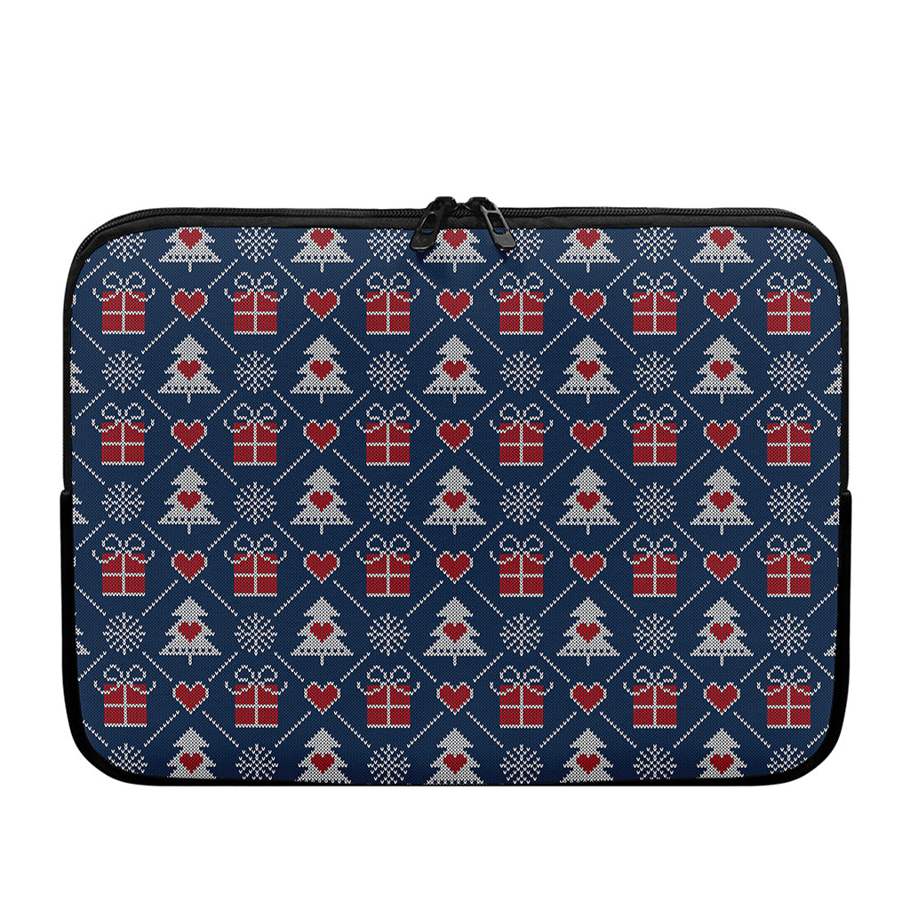 Christmas Gift Knitted Pattern Print Laptop Sleeve