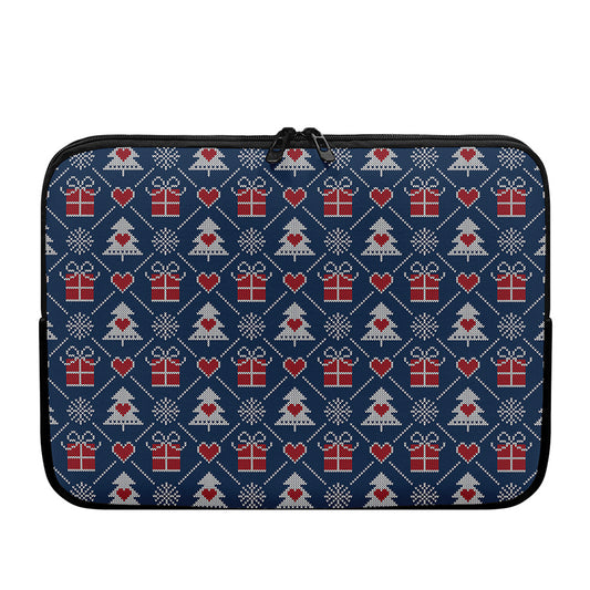 Christmas Gift Knitted Pattern Print Laptop Sleeve