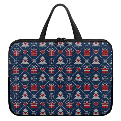 Christmas Gift Knitted Pattern Print Laptop Sleeve With Handle