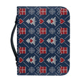Christmas Gift Knitted Pattern Print Leather Bible Cover