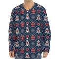 Christmas Gift Knitted Pattern Print Long Sleeve Baseball Jersey