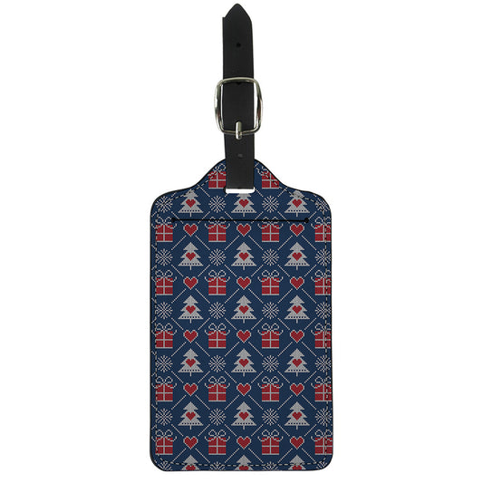 Christmas Gift Knitted Pattern Print Luggage Tag