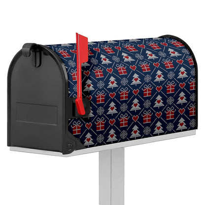 Christmas Gift Knitted Pattern Print Mailbox Cover