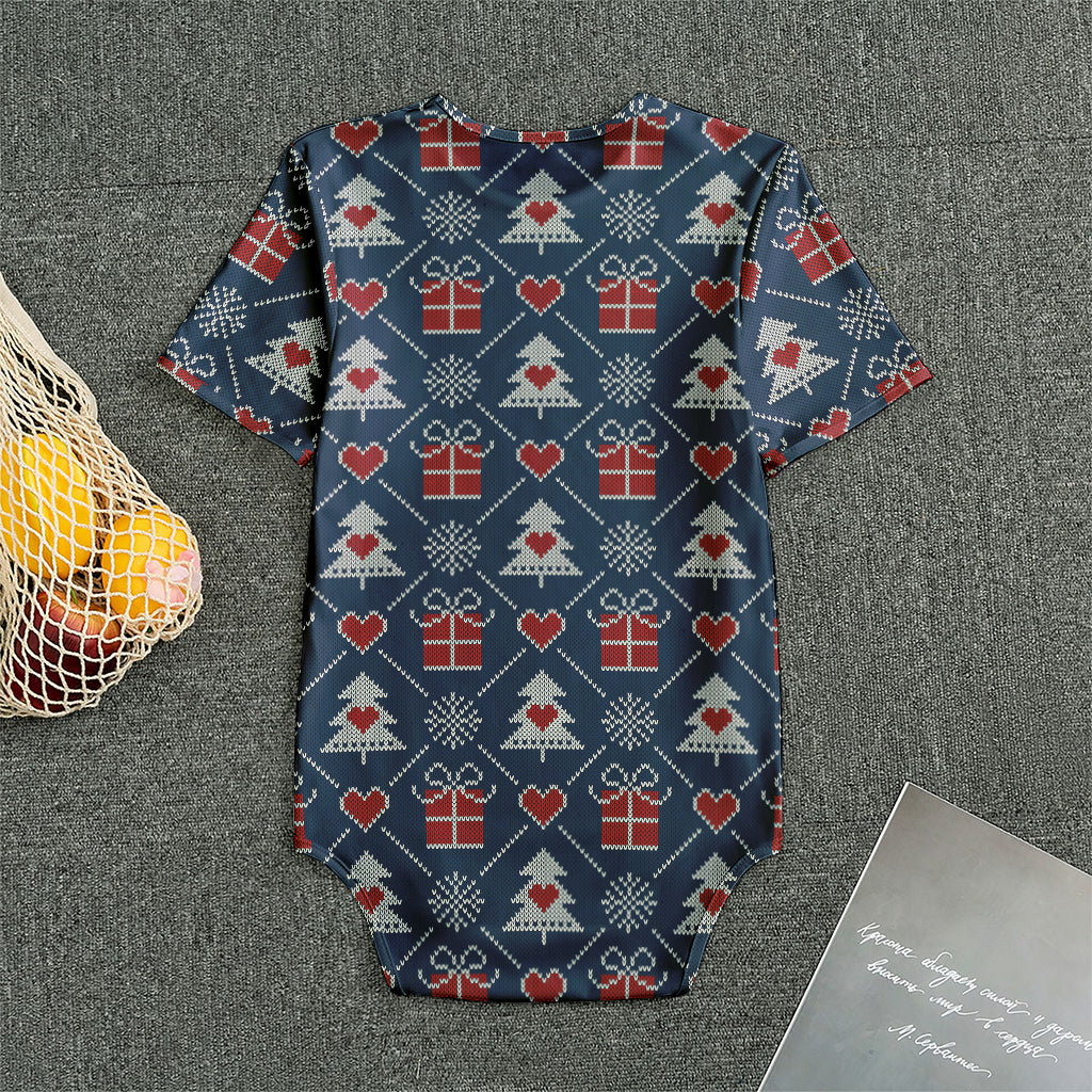 Christmas Gift Knitted Pattern Print Men's Bodysuit
