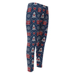 Christmas Gift Knitted Pattern Print Men's Compression Pants