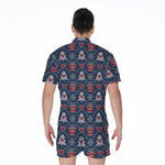 Christmas Gift Knitted Pattern Print Men's Rompers
