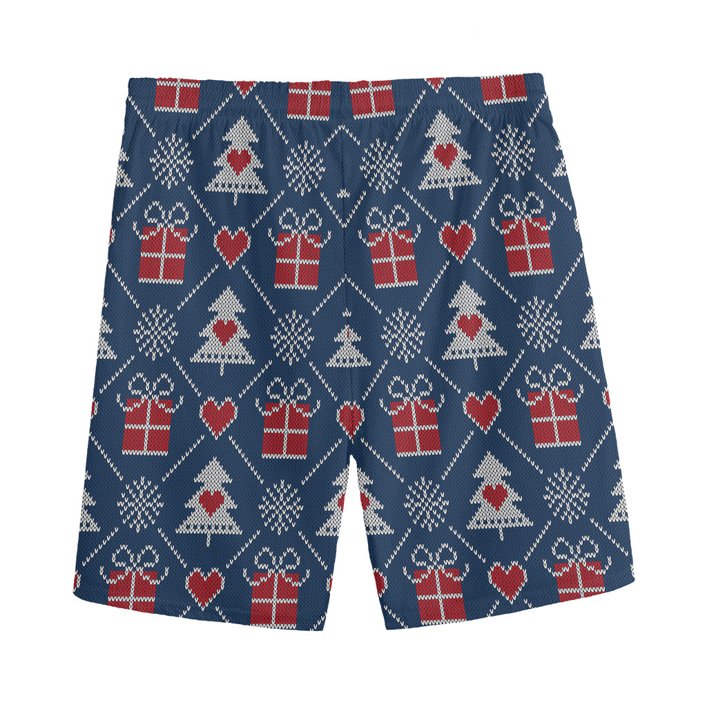 Christmas Gift Knitted Pattern Print Men's Sports Shorts