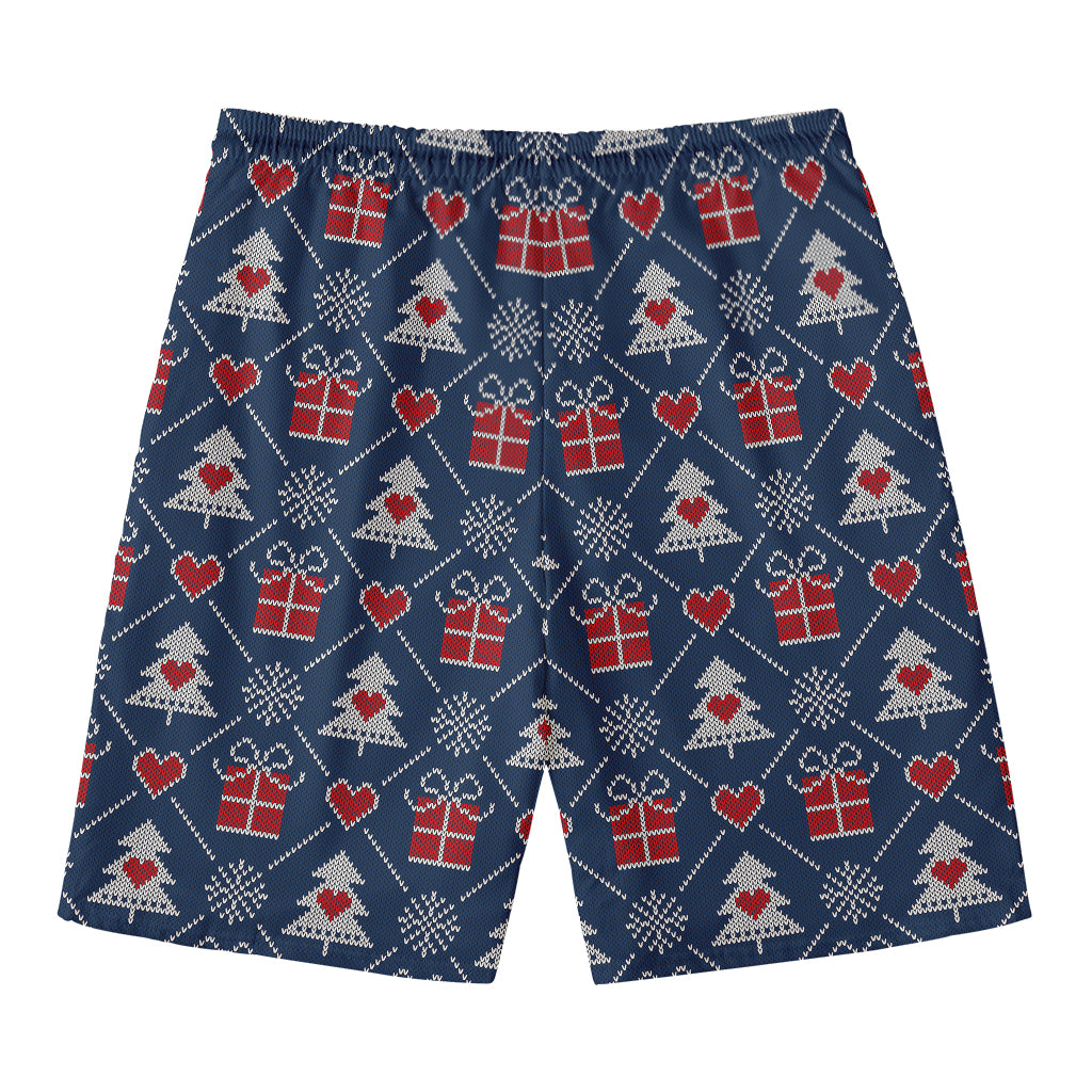 Christmas Gift Knitted Pattern Print Men's Swim Trunks