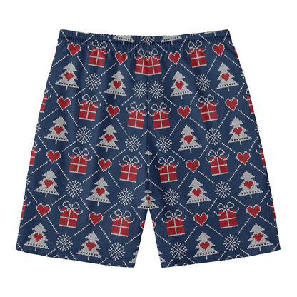 Christmas Gift Knitted Pattern Print Men's Swim Trunks