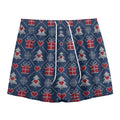 Christmas Gift Knitted Pattern Print Mesh Shorts