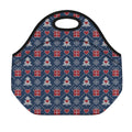 Christmas Gift Knitted Pattern Print Neoprene Lunch Bag