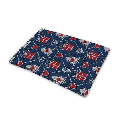 Christmas Gift Knitted Pattern Print Pet Cooling Mat Cover