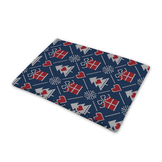Christmas Gift Knitted Pattern Print Pet Cooling Mat Cover