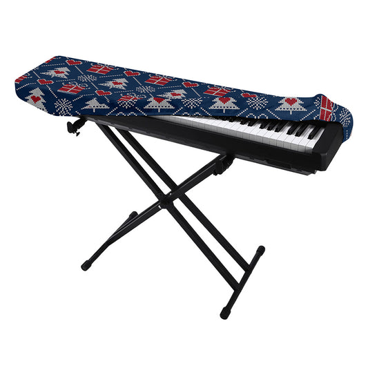 Christmas Gift Knitted Pattern Print Piano Keyboard Cover